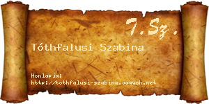 Tóthfalusi Szabina névjegykártya